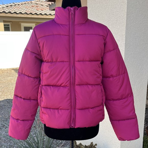 sugar & jade Hushed Rose Color Puffer Jacket Girls Size Large 12/14 - Picture 1 of 9